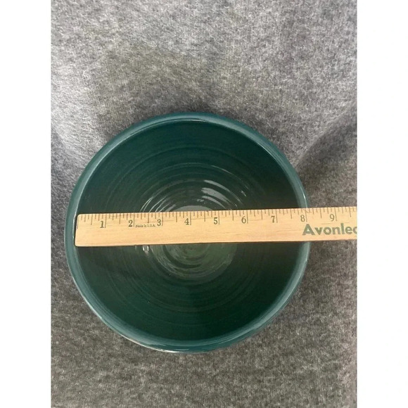 𝅺Great Bay Pottery N Hampton Glazed Clay Round Bowl Gray Green Blue 5"H x 8"D - Picture 8 of 12